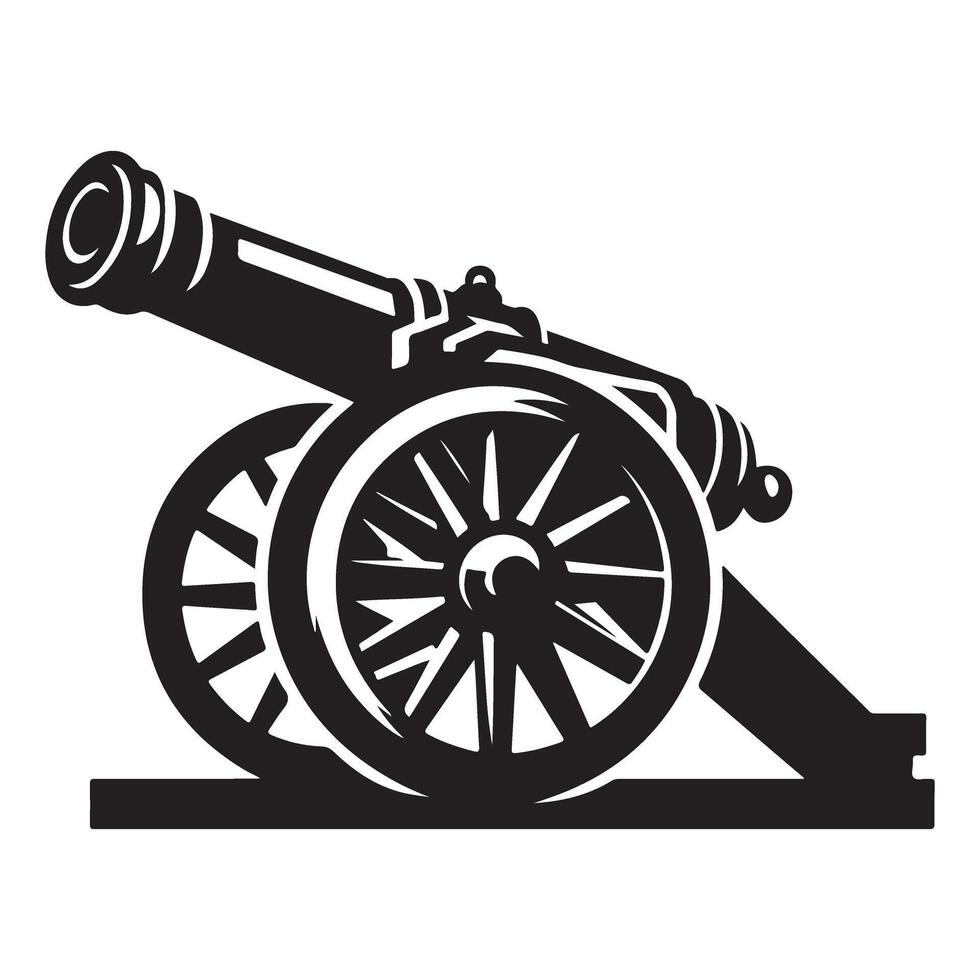 Vintage Cannon Silhouette Illustration for History Enthusiasts vector
