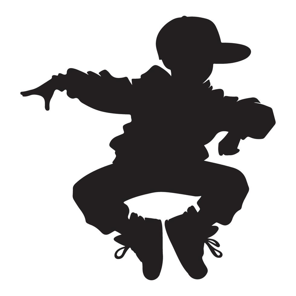Bboy Silhouette Illustration Breakdancing Hip Hop Dancer Art vector