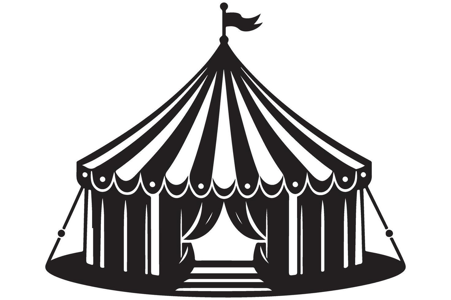 Circus Tent Silhouette Illustration for Entertainment and Events vector