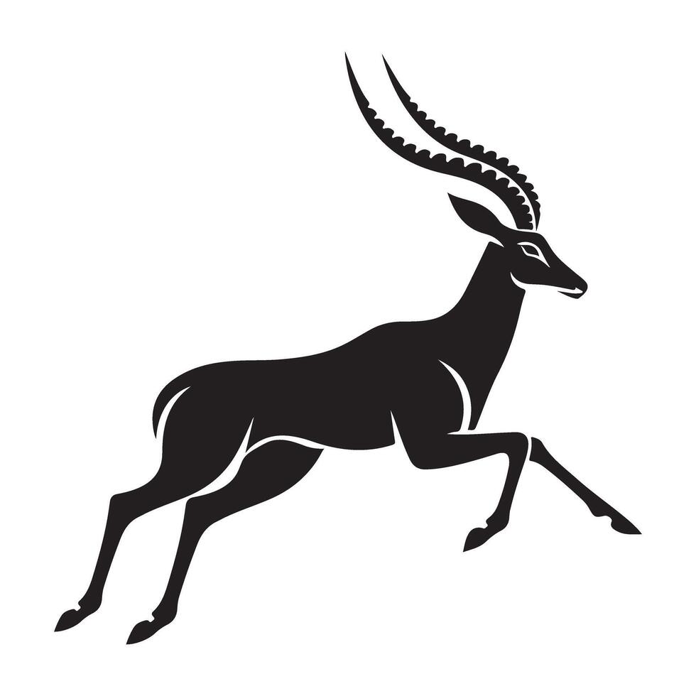 Leaping Antelope Design Graceful Wildlife Art Illustration vector