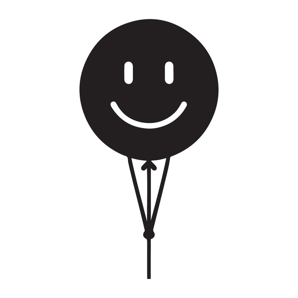 Smiling Balloon Silhouette Illustration Happiness and Celebration vector