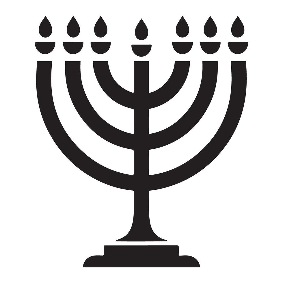 Classic Menorah Silhouette Illustration Symbolizing Light and Celebration vector