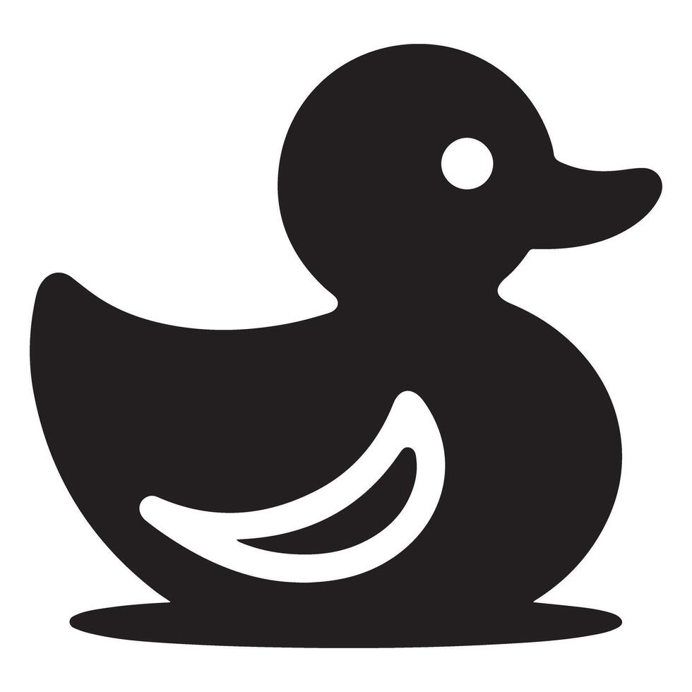 Rubber Duck Silhouette Illustration Simple Toy Icon Design vector