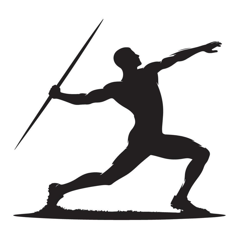 Javelin Throw Silhouette Art Athletic Sport Competition Design vector