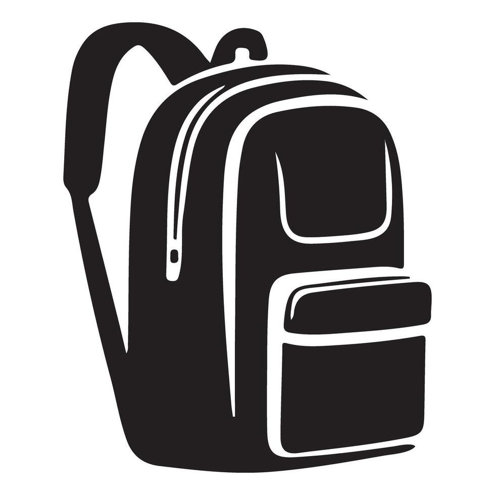Black School Backpack for Students Educational Graphic Illustration vector