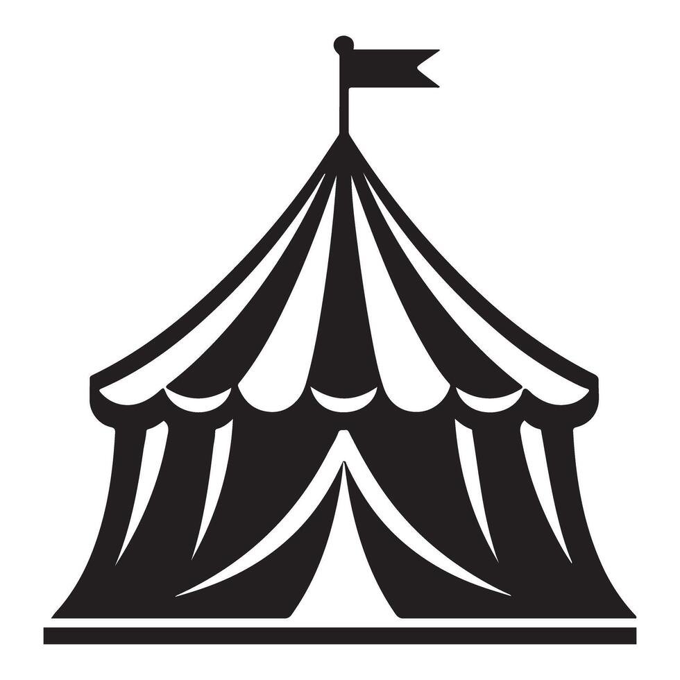 Circus Tent Silhouette for Event and Entertainment Design vector