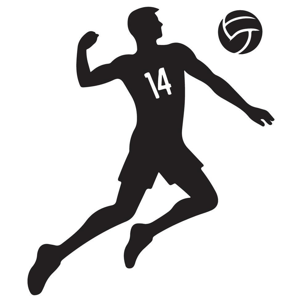 Volleyball Player Silhouette in Action High Energy Illustration vector