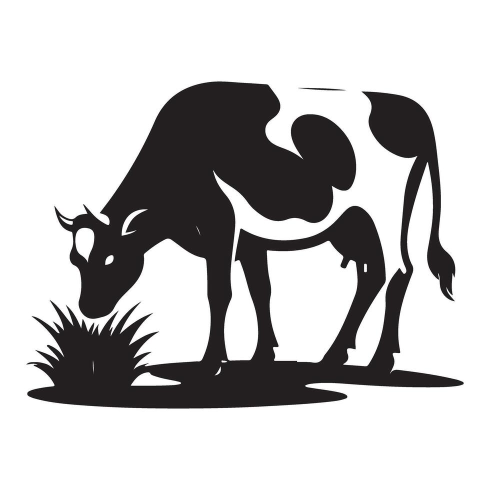 Cow Grazing Illustration for Agriculture and Dairy Industry vector