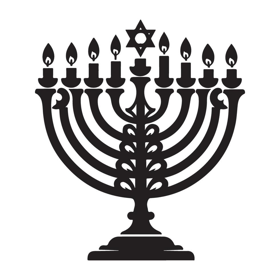 Detailed Menorah Illustration Graphic for Hanukkah Celebration vector