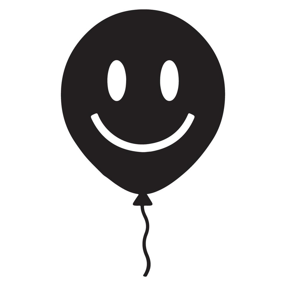 Smiling face balloon silhouette icon represents joy celebration vector