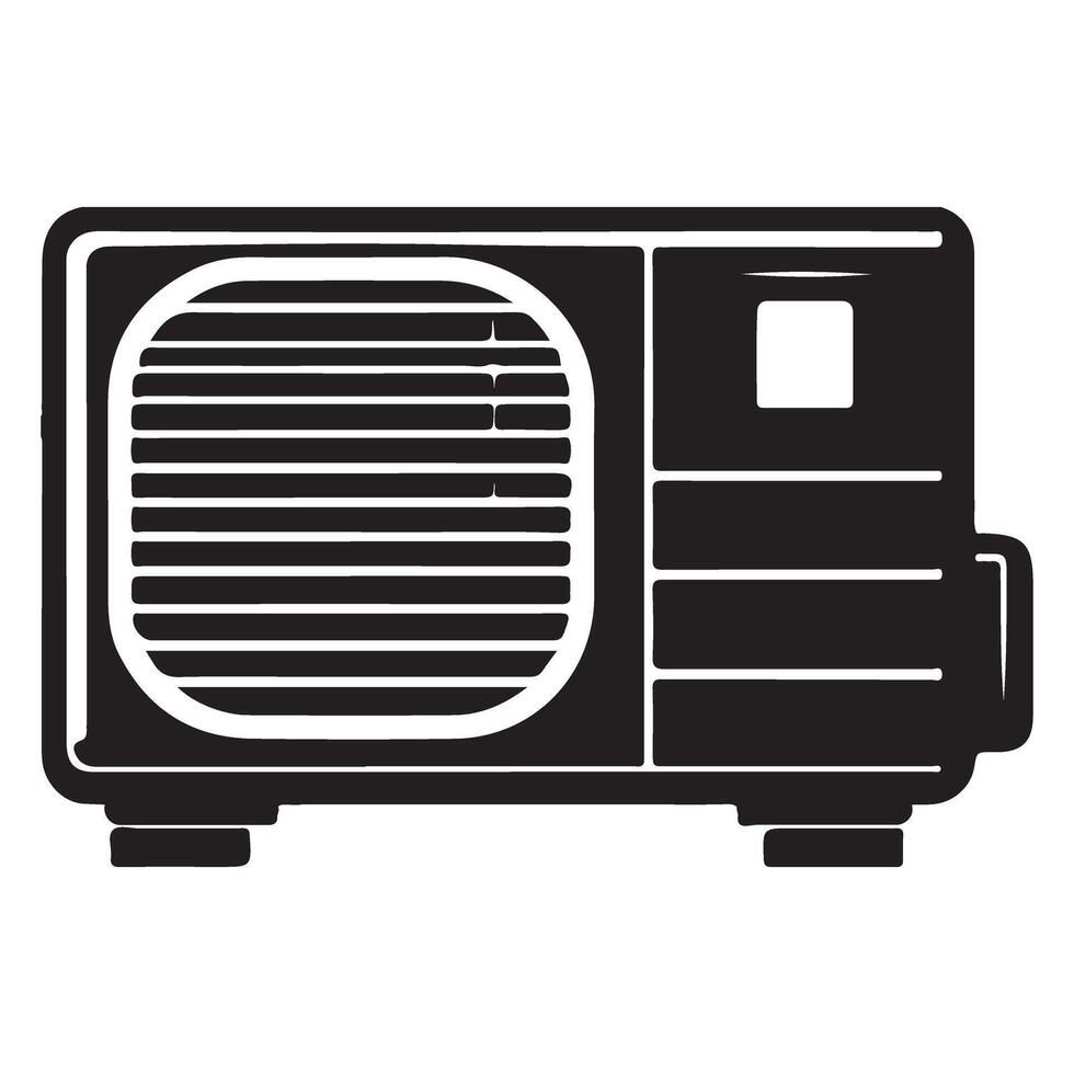 Silhouette of Air Conditioner Unit for Cooling and Home Appliances vector