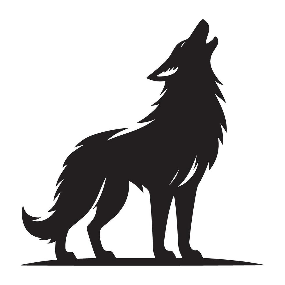 Howling Wolf Silhouette Artwork Wilderness and Animal Symbolism vector