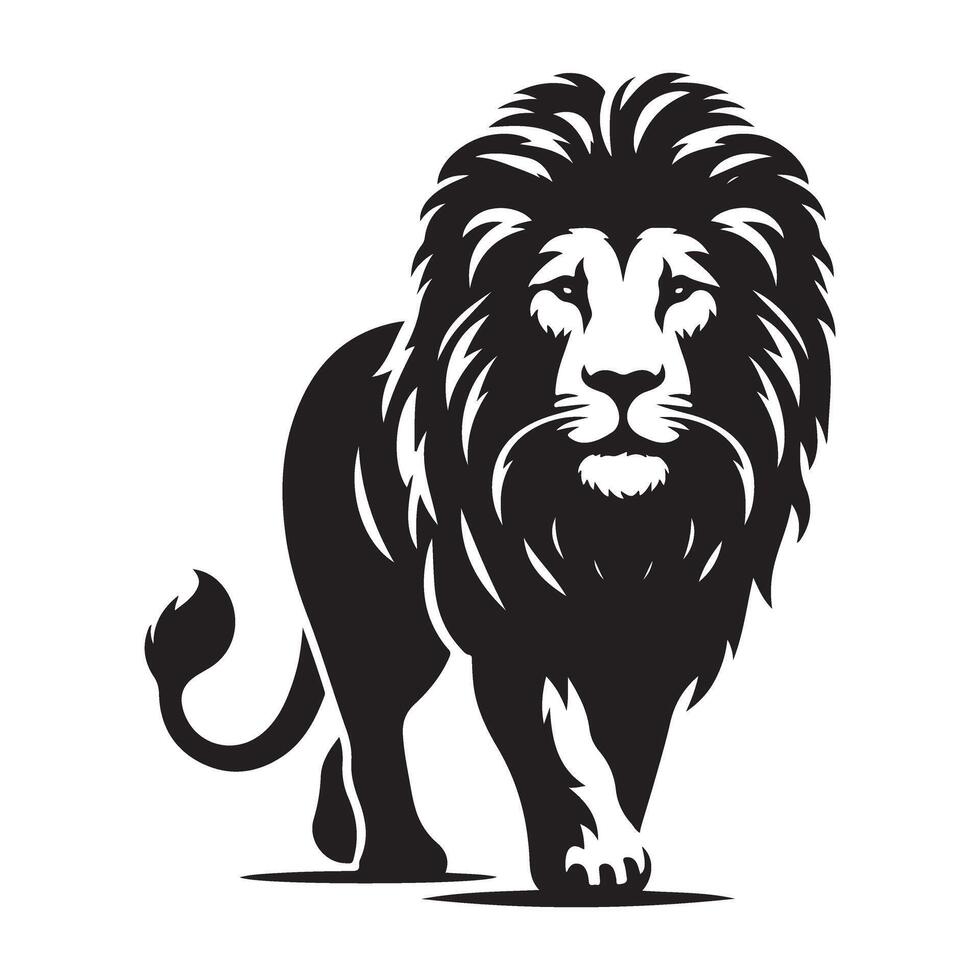 Stunning Lion Walking Forward Illustration Design for Brands vector