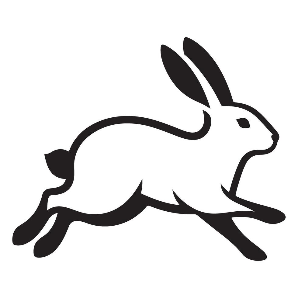 Running Rabbit Silhouette Image for Design and Crafts vector