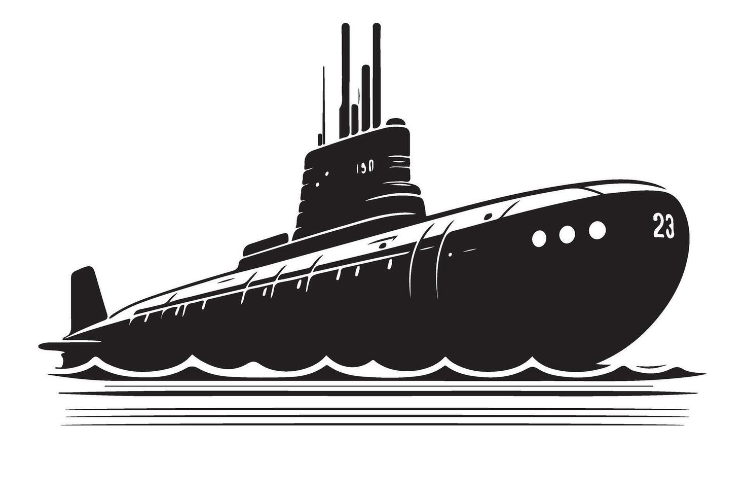 Powerful Submarine Illustration for Naval and Maritime Projects vector