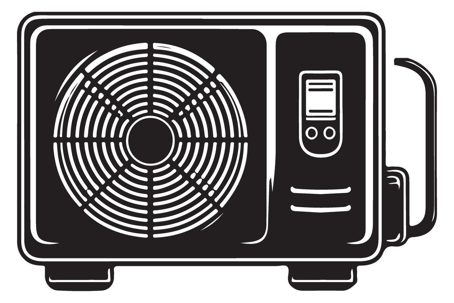 HVAC Unit Silhouette Black Design Illustration for Climate Control vector