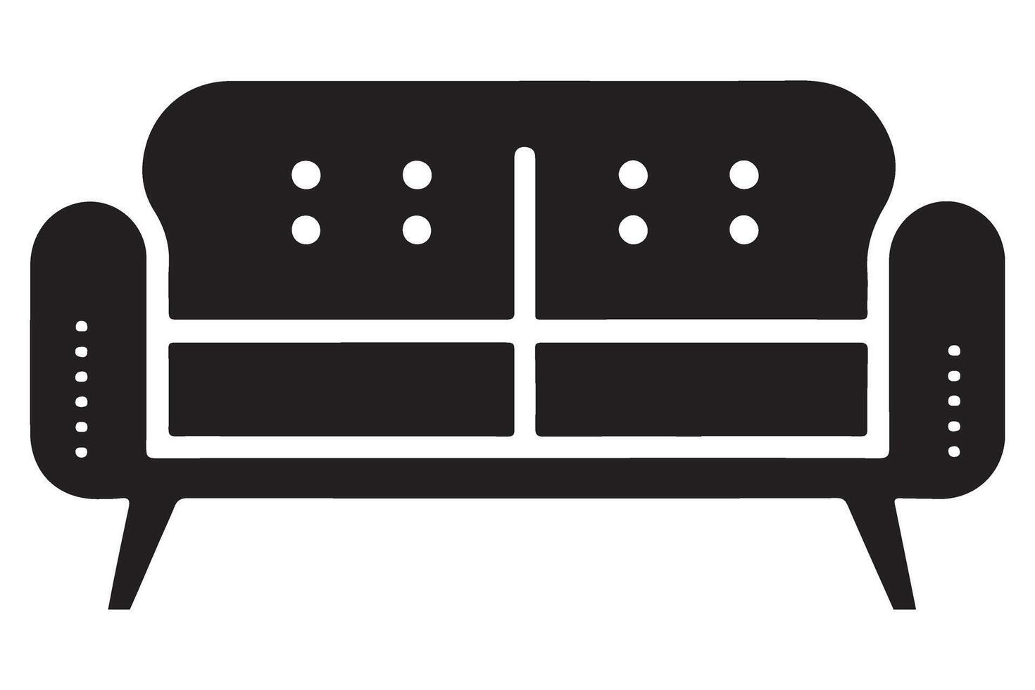 Stylish Retro Sofa Illustration for Interior Design Projects vector
