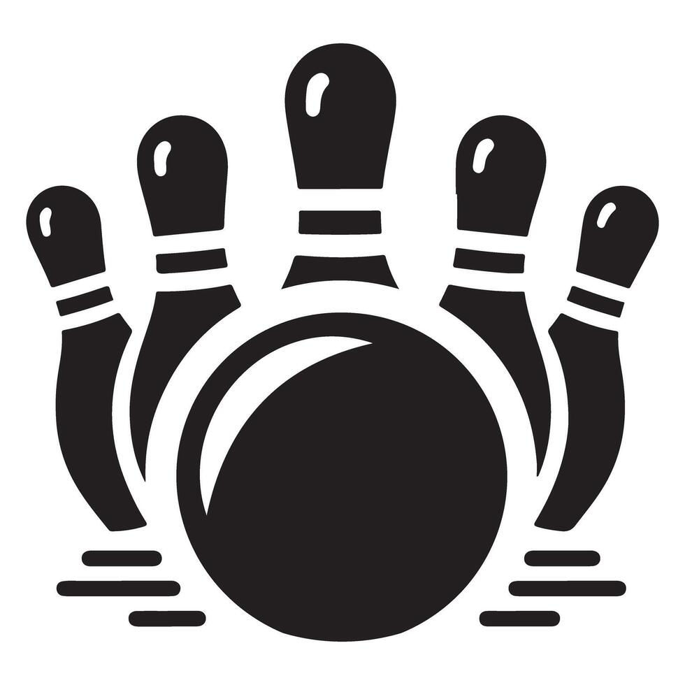 Bowling Ball and Pins Illustration Black and White Strike Design vector