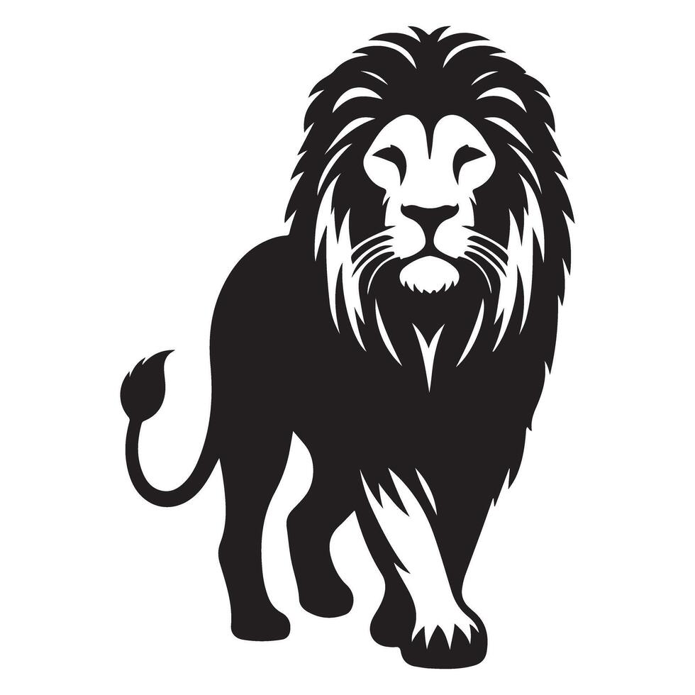 Powerful Lion Graphic Roaring King of the Jungle Image vector