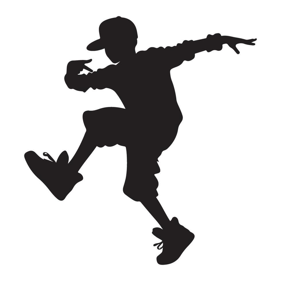 Hip Hop Dancer Silhouette Graphic for Urban and Street Style vector