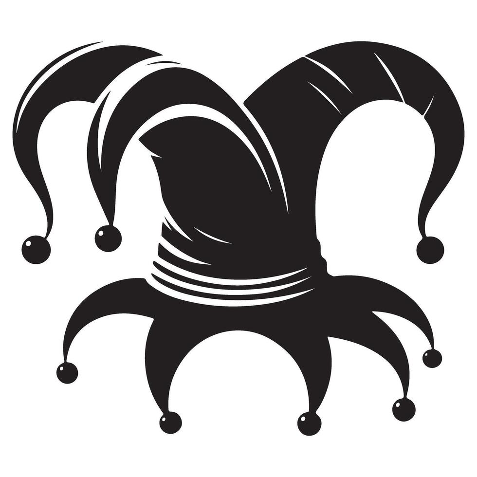 Jester Hat Silhouette Illustration Design Element vector