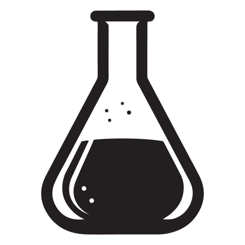 Laboratory Erlenmeyer Flask Illustration for Science Education and Research vector