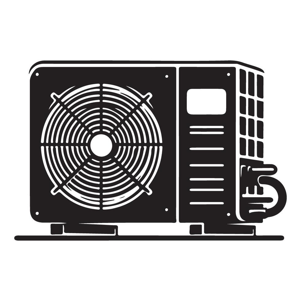 HVAC System Silhouette Illustration for Technical and Engineering Content vector