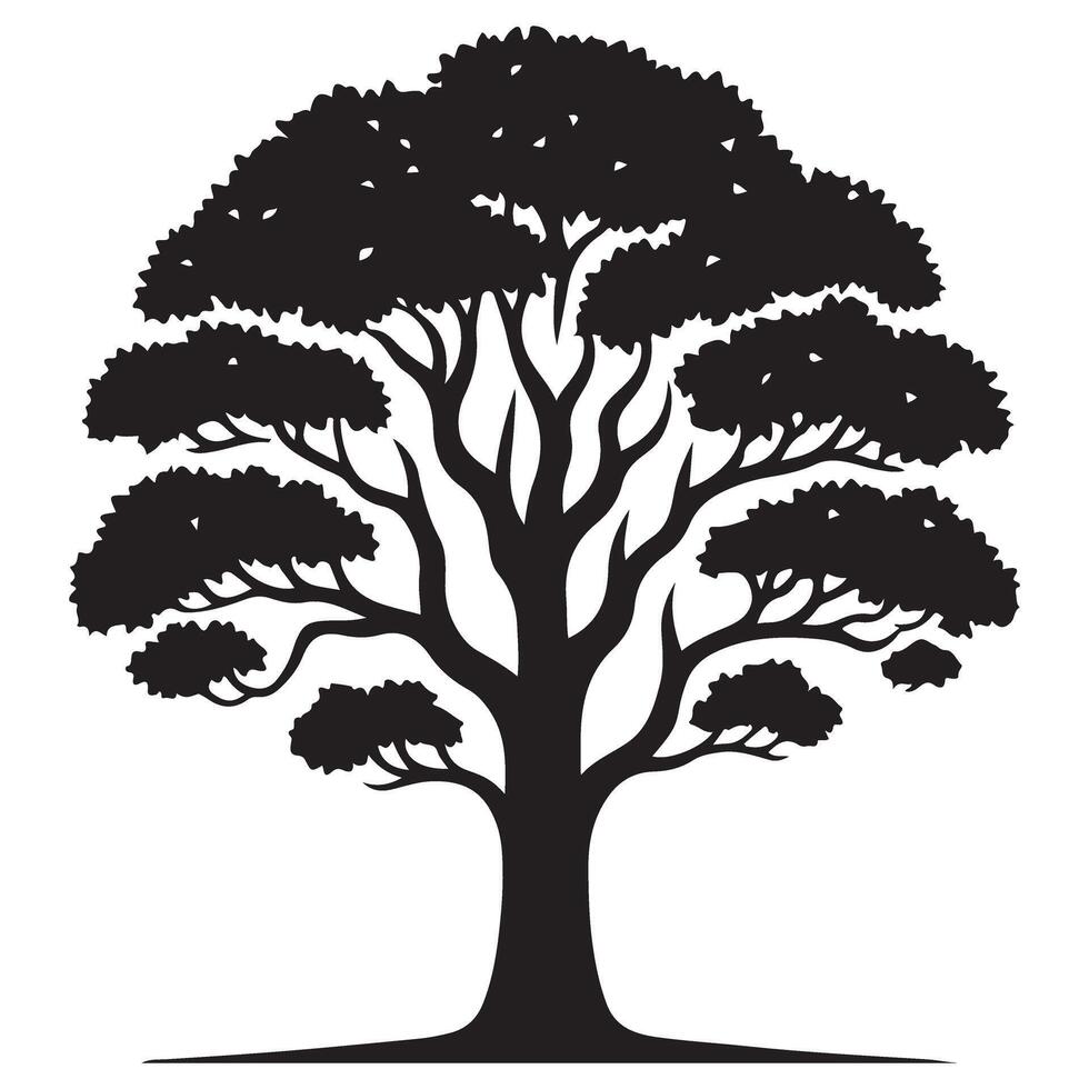 Silhouette Tree Illustration for Forest and Nature Design Projects vector