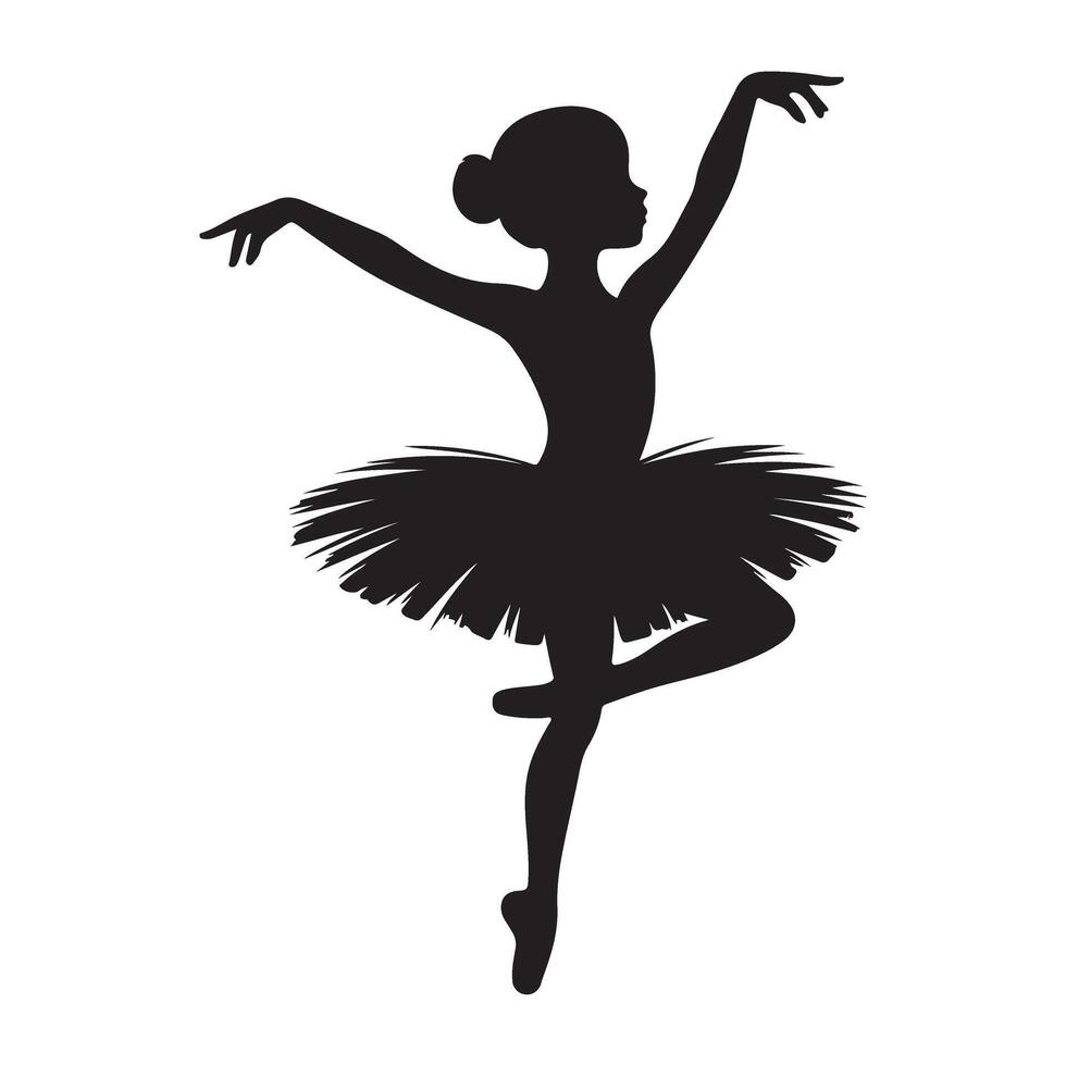 Elegant Ballerina Silhouette Performing Graceful Dance Illustration vector