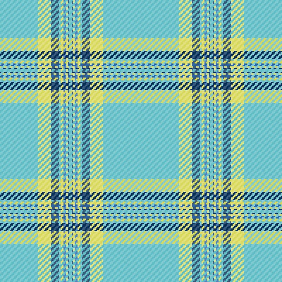 Vibrant teal and pale yellow plaid pattern. Perfect for textile design, fashion, website backgrounds, or scrapbooking projects. vector