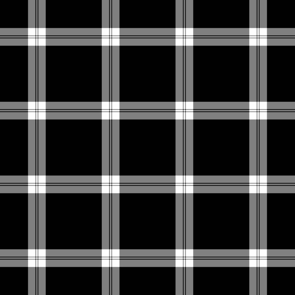 Sleek black and white plaid pattern. Perfect for modern design projects needing a touch of minimalist elegance. Use as a background, textile design, or website texture. vector