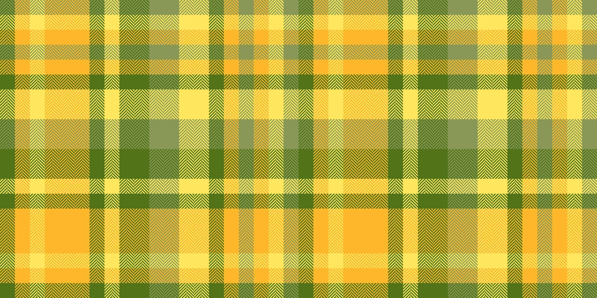 Vibrant yellow and green plaid pattern. Perfect for textile design, website backgrounds, or autumnal themed projects. This cheerful, seamless texture evokes feelings of warmth and harvest. vector