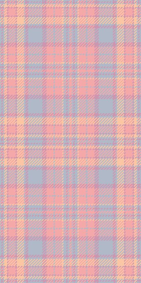 Pastel pink and blue plaid pattern. Subtle texture evokes warmth and serenity. Ideal for textiles, fashion, branding, and website backgrounds. vector