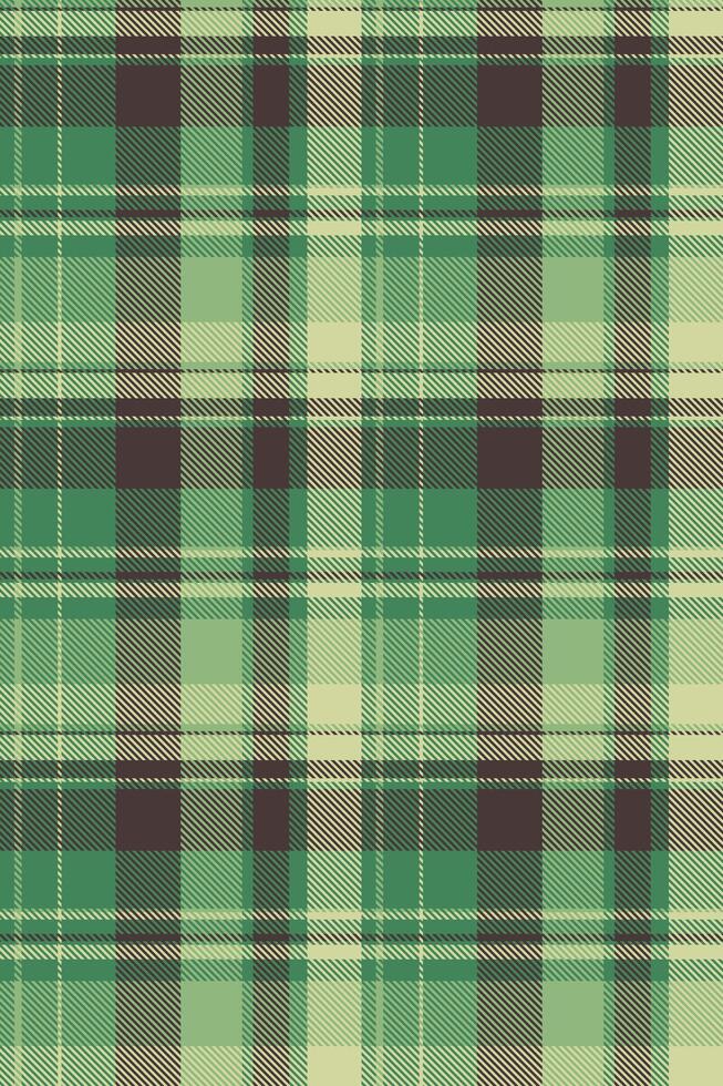 Tribal pattern background textile, fold plaid tartan. Majestic fabric check texture seamless in green and dark colors. vector