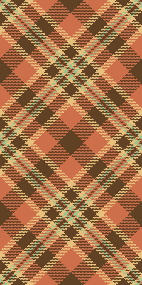 Present tartan check, sale texture seamless background. Awesome textile plaid fabric pattern in orange and amber colors. vector