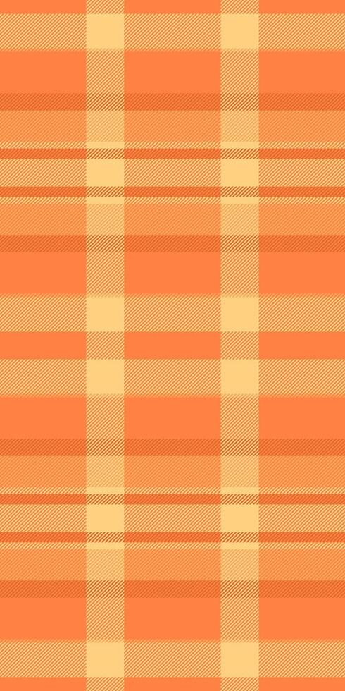 Vibrant orange and cream plaid pattern. Perfect for textile design, autumnal themes, fall fashion, and cheerful backgrounds. This seamless texture offers a versatile, warm, and inviting aesthetic. vector