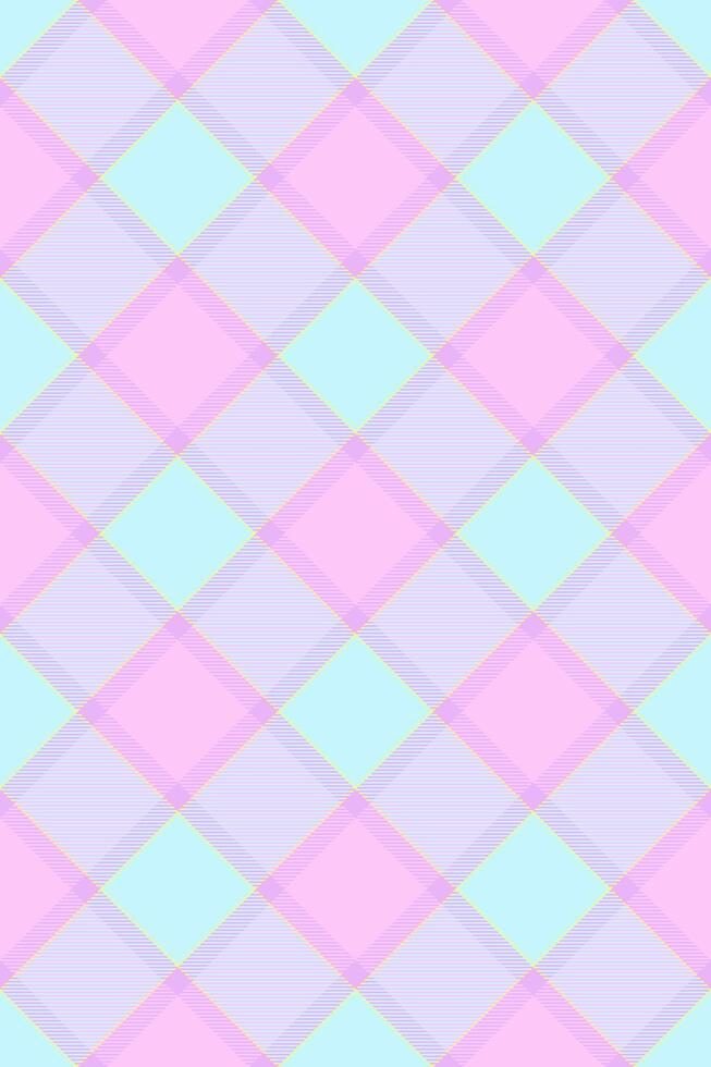 Delightful pastel pink and light blue diamond plaid pattern. Perfect for branding, websites, social media, or textile design. vector