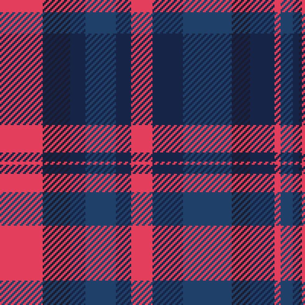 Vibrant pink and navy plaid pattern. Perfect for textile design, fashion, or website backgrounds. This seamless texture offers a bold, stylish aesthetic with a touch of rustic charm. vector