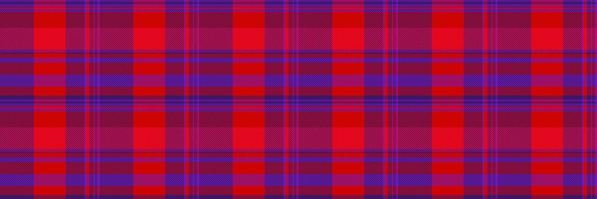 Vibrant red and purple plaid pattern. Perfect for textile designs, website backgrounds, or adding a bold, energetic feel to any project. vector