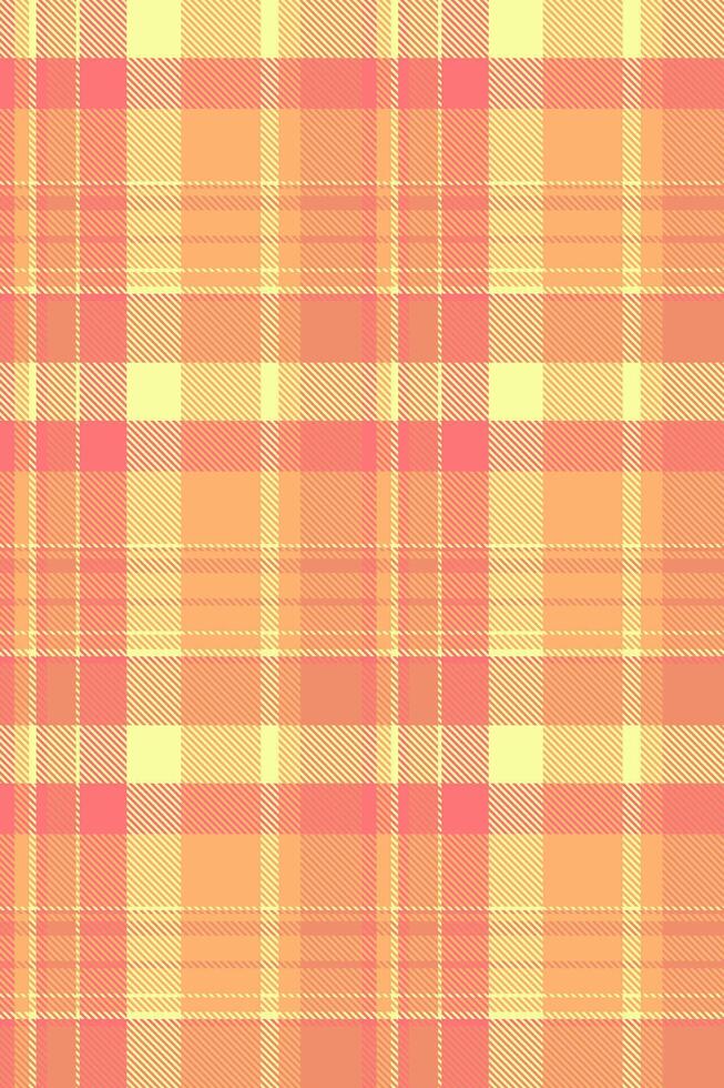 Funky texture background, show pattern check plaid. Lumberjack fabric seamless tartan textile in orange and lime colors. vector