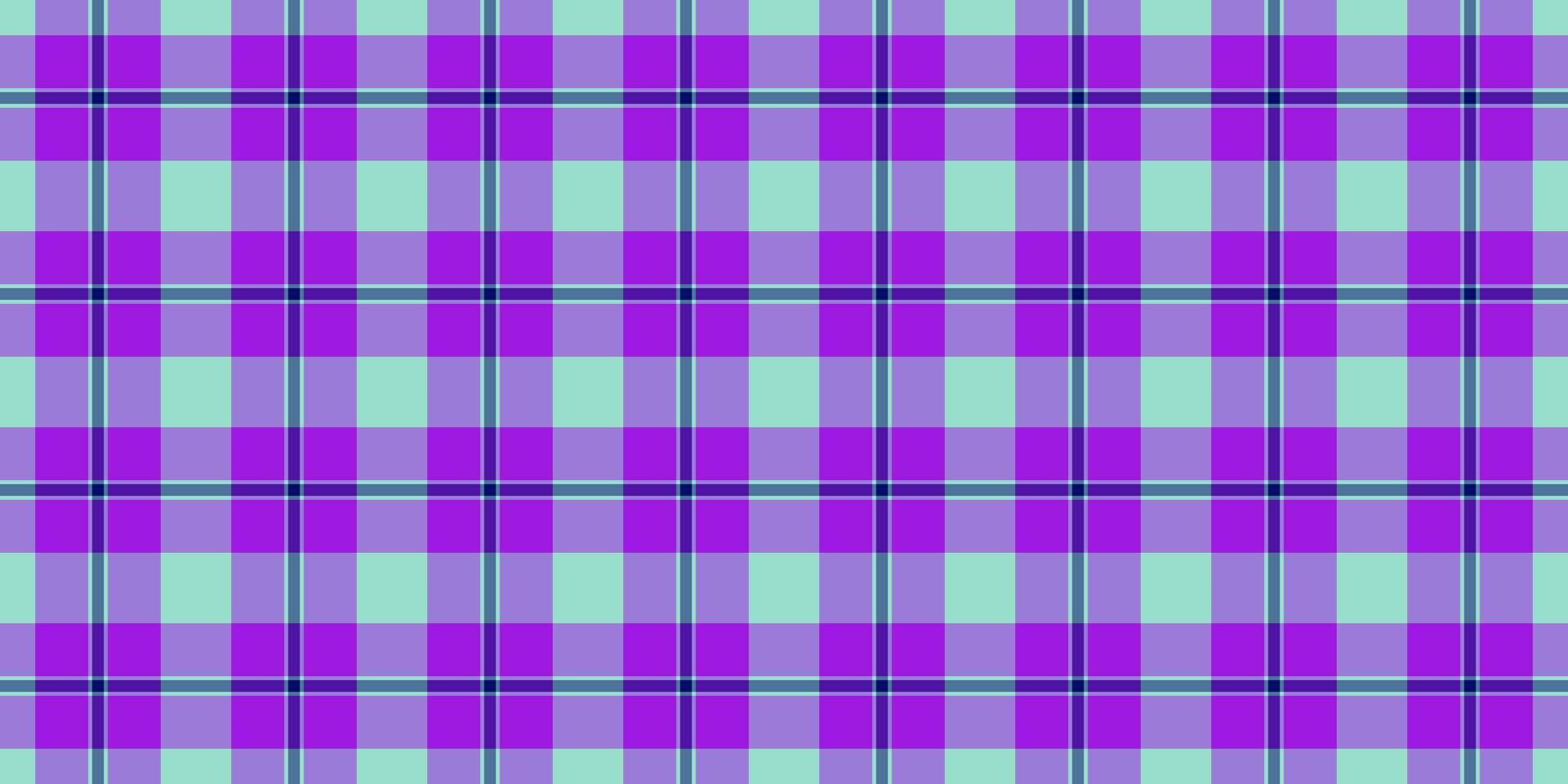 Vibrant purple and mint green plaid pattern. Perfect for textile design, website backgrounds, or fashion projects. vector