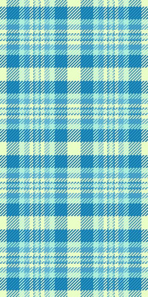 Vibrant blue and pale yellow plaid pattern. Perfect for textile design, fashion, website backgrounds, or any project needing a fresh, cheerful texture. vector