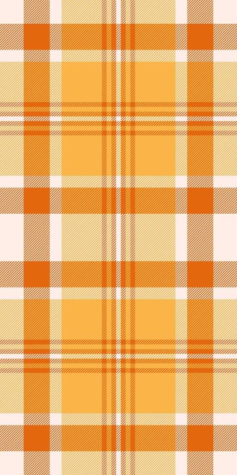 Chic pattern texture tartan, packing textile fabric. Tailor check background plaid seamless in amber and linen colors. vector