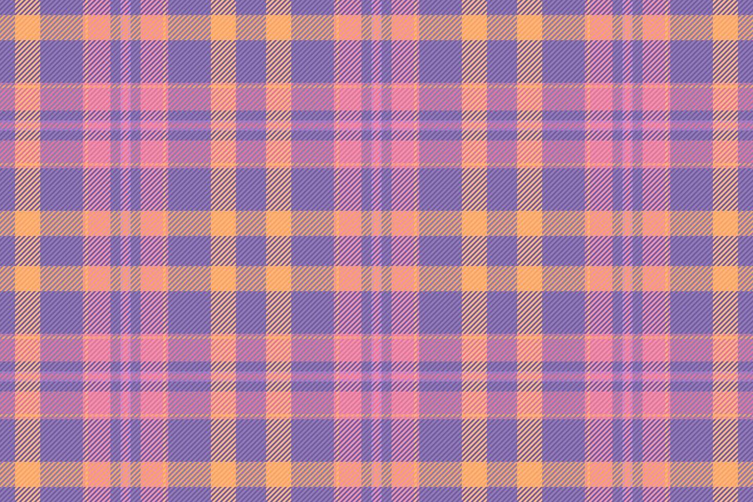 Soft pastel plaid pattern in peach, lavender, and lilac hues. Ideal for textile designs, backgrounds, or fashion projects. vector
