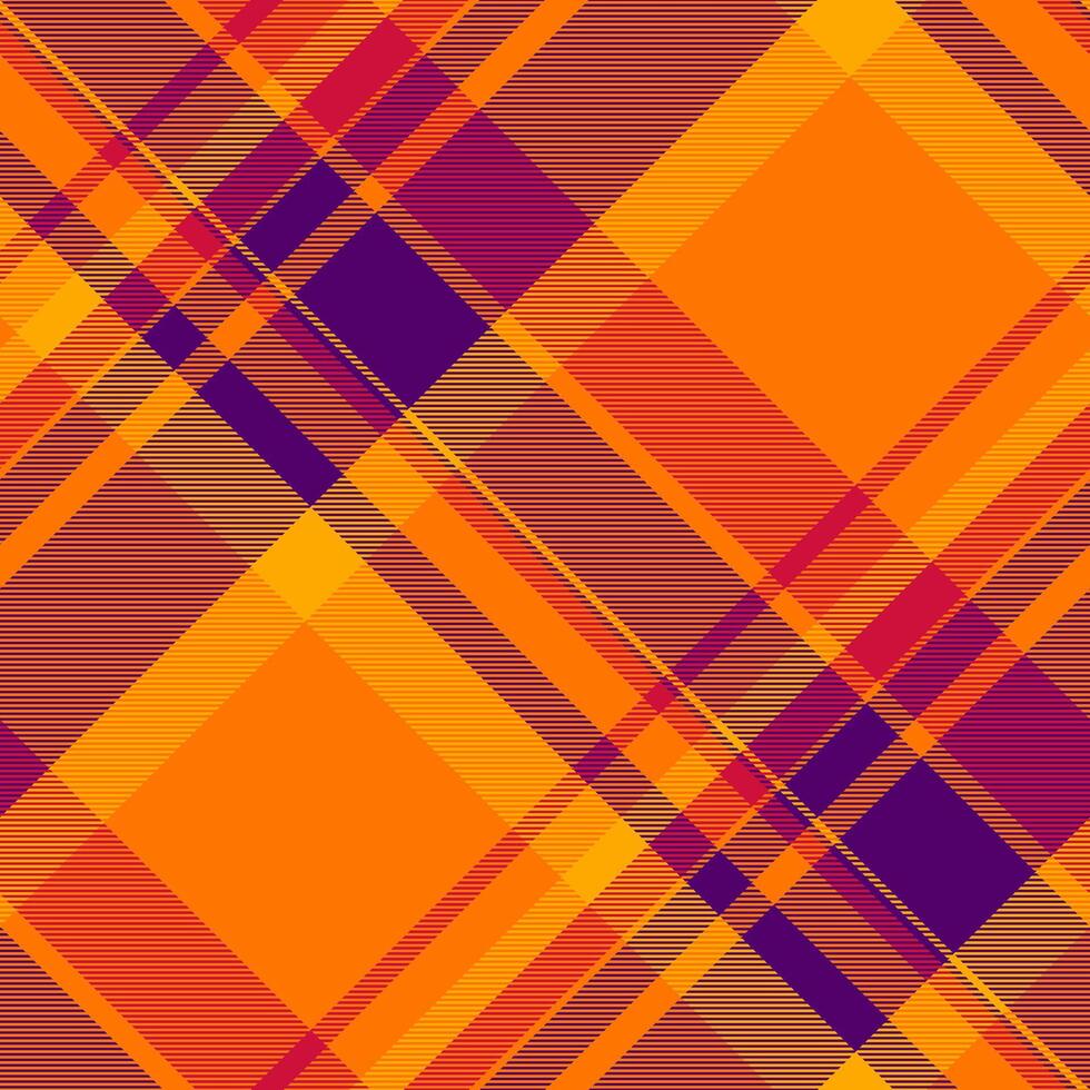 Vibrant abstract plaid pattern in fiery orange, deep purple, and red hues. A dynamic design perfect for textiles, web backgrounds, or modern branding. vector
