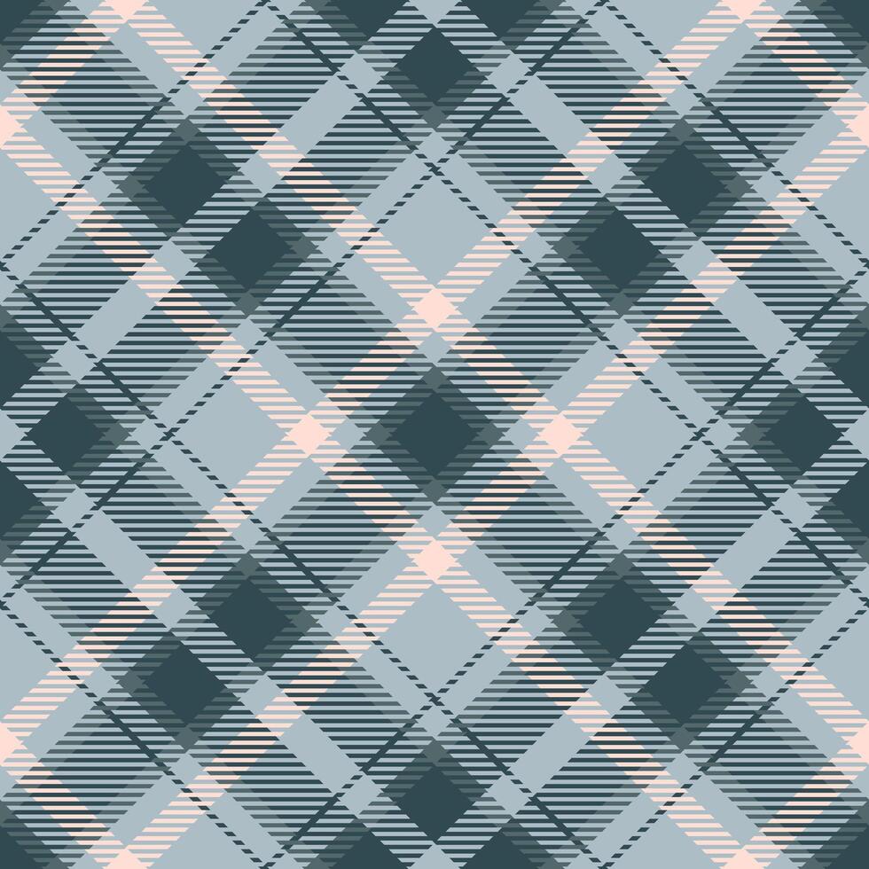 Elegant seamless plaid pattern in soft blue, teal, and blush tones. Perfect for textile design, backgrounds, or wrapping paper. vector
