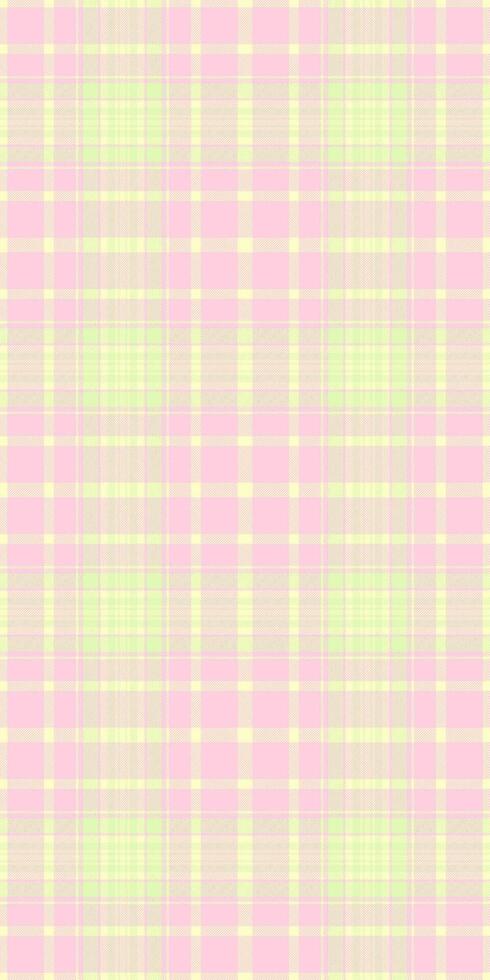 Sweet pastel pink and lime green plaid pattern. Perfect for backgrounds, textiles, packaging, or any design needing a soft, delicate, and cheerful aesthetic. vector