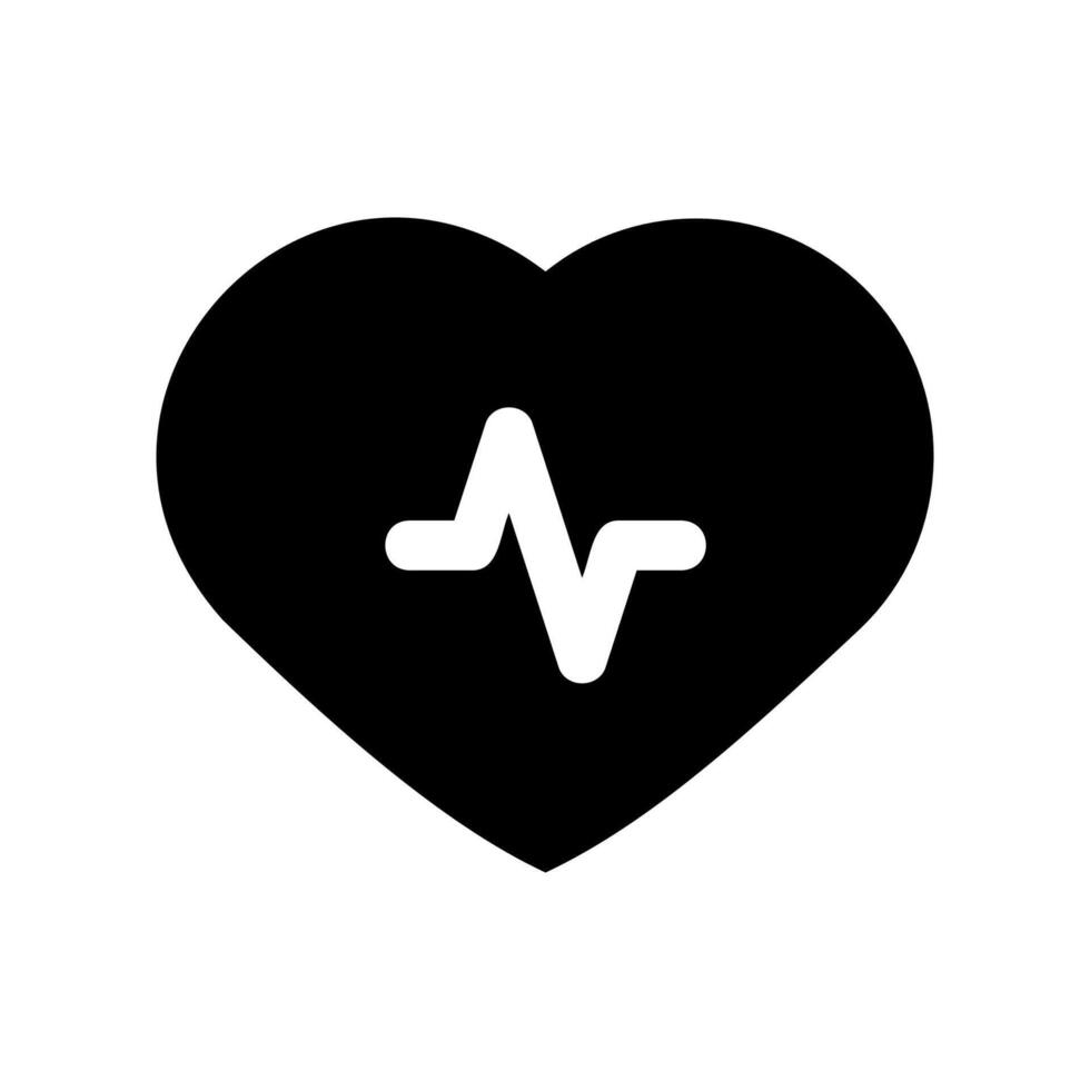 Heart shape icon incorporating a cardiogram line representing health pulse or medical status vector