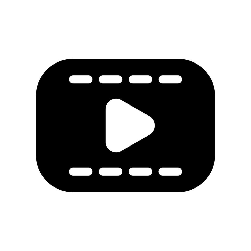 Simple black graphic symbol for multimedia presentation viewing experience vector