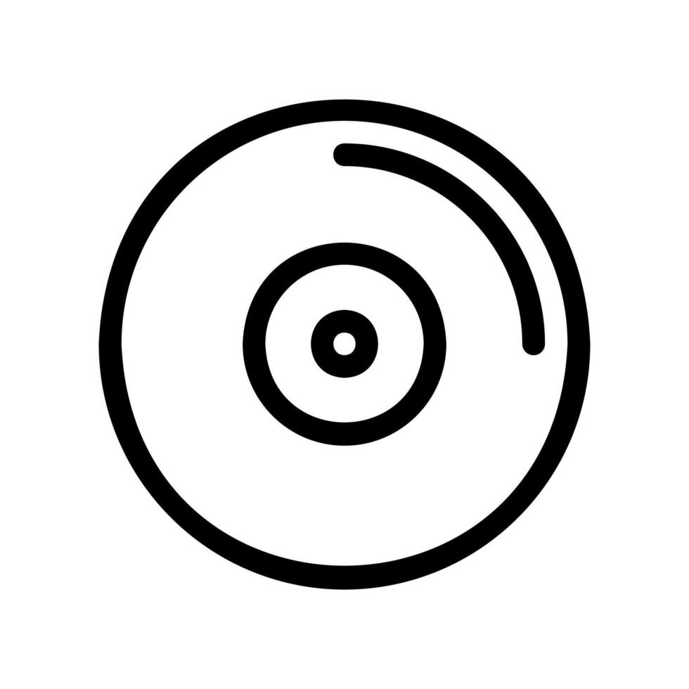 Line icon graphic portraying a standard digital optical disc medium vector